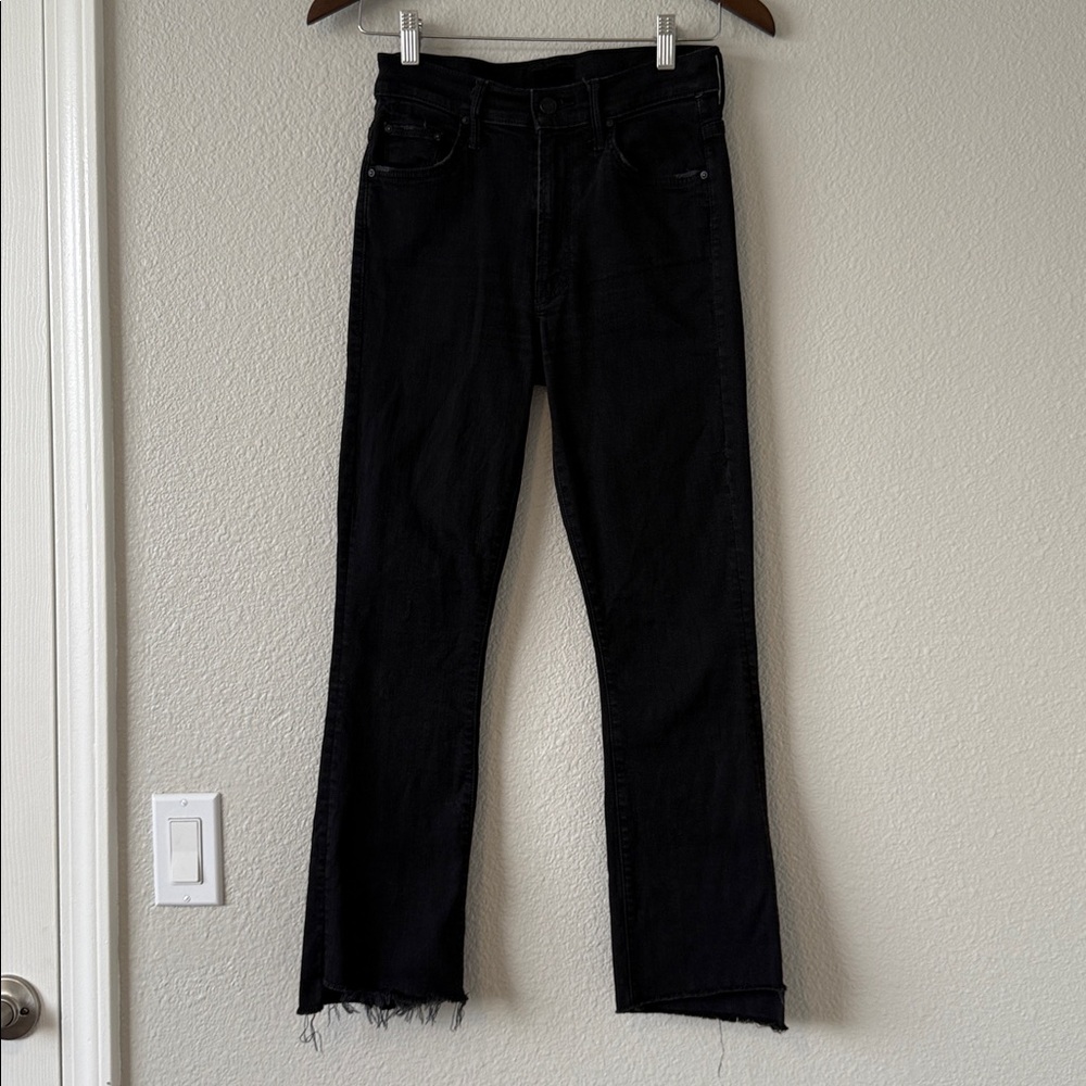 Mother Women’s Black Insider Crop Step Fray Not Guilty Distressed hem 26 - Picture 3 of 15